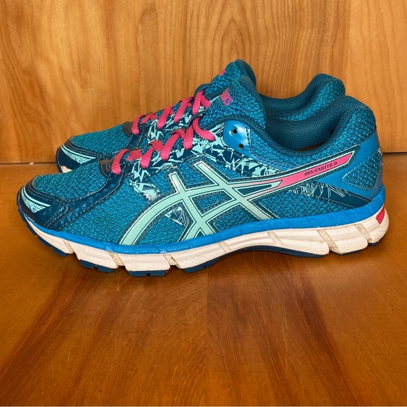Womens 7.5 Asics Gel Excite 9 Athletic Shoes Blue Pink SEF1079 - Picture 3 of 8